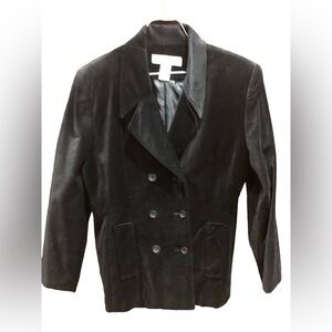 Apostrophe Black Velvet Peacoat Blazer Sz 10